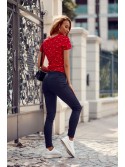 Pantaloni din denim cu talie elastica, negri 0610 - Magazin online - Boutique